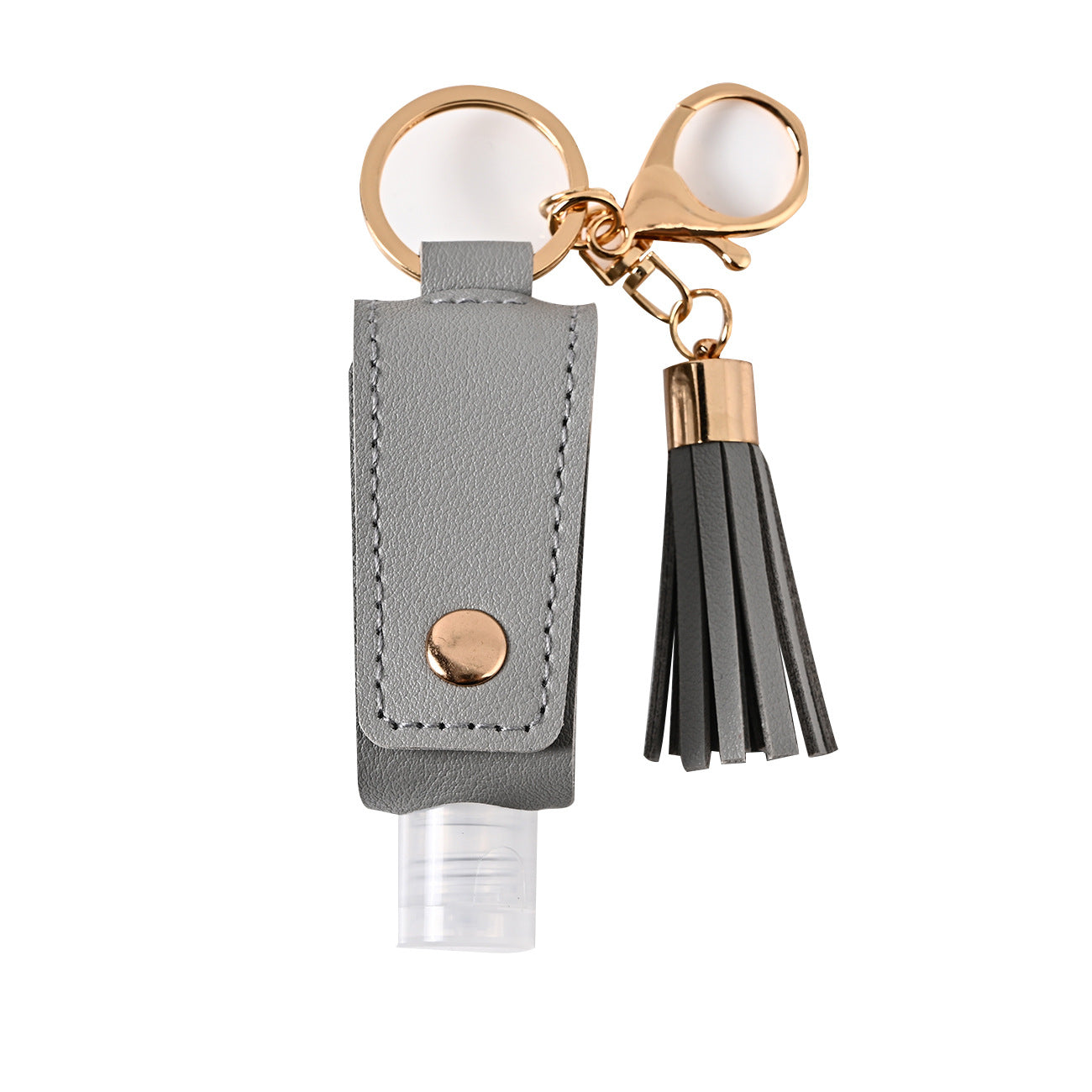Wholesale Tassel Hand Sanitizer Leather Case  Portable Disinfectant PU Leather Case  Keychains